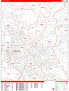 Baton Rouge  Wall Map Red Line Style